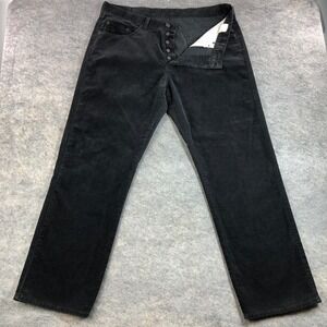 Big Star Mens Corduroy Pants Black Button Fly Straight Leg Size 40x32